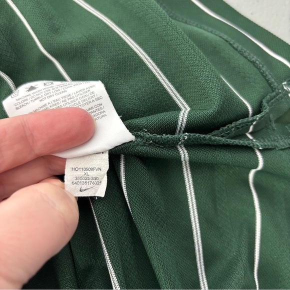 Nike Golf Polo Men XL Green Striped Short Sleeve Shirt Dri Fit - Picture 6 of 6